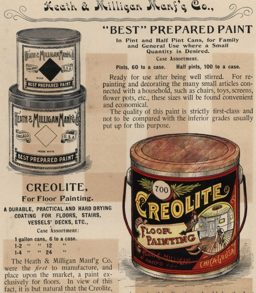 An illustration from Sample colors, paints, stains, etc., Heath & Miligan Mfg Co., 1895, leaf 11