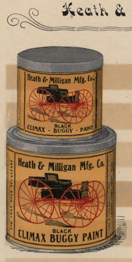 An illustration from Sample colors, paints, stains, etc., Heath & Miligan Mfg Co., 1895, leaf 19