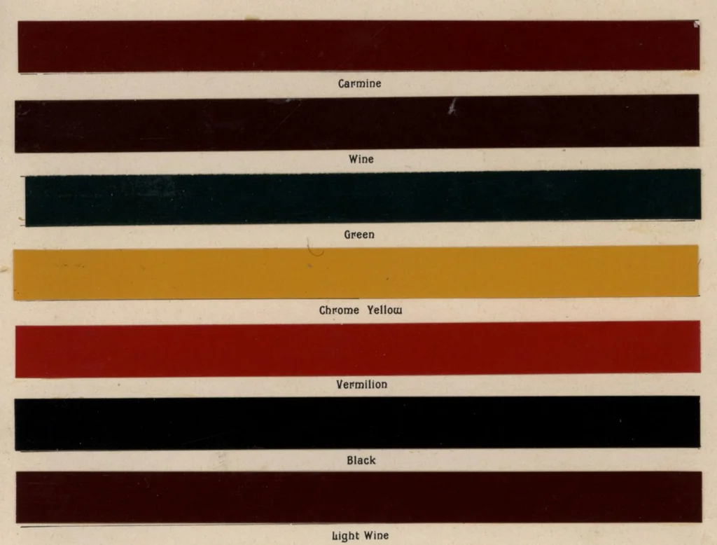 An illustration from Sample colors, paints, stains, etc., Heath & Miligan Mfg Co., 1895, leaf 20