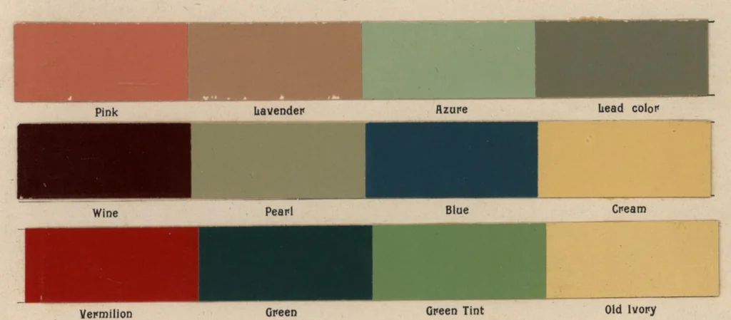 An illustration from Sample colors, paints, stains, etc., Heath & Miligan Mfg Co., 1895, leaf 20