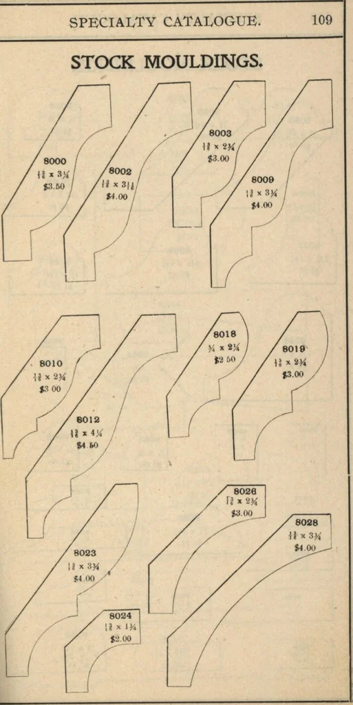 An illustration from Sash, doors, blinds, moulding and all kinds of millwork., 1904, leaf 104