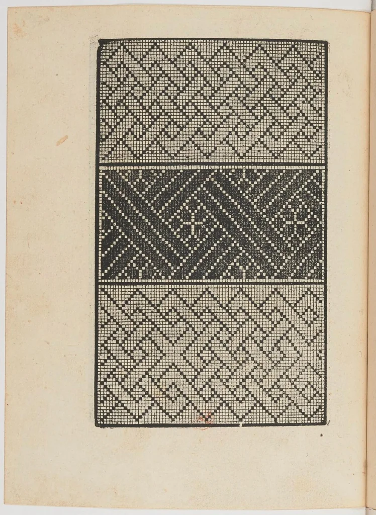 An illustration from Ein new Modelbuch auff aussnehen und porten wircken in der Laden unnd langengestell Gemert und gepessert mit 105 andern Modeln, 1527, leaf 33