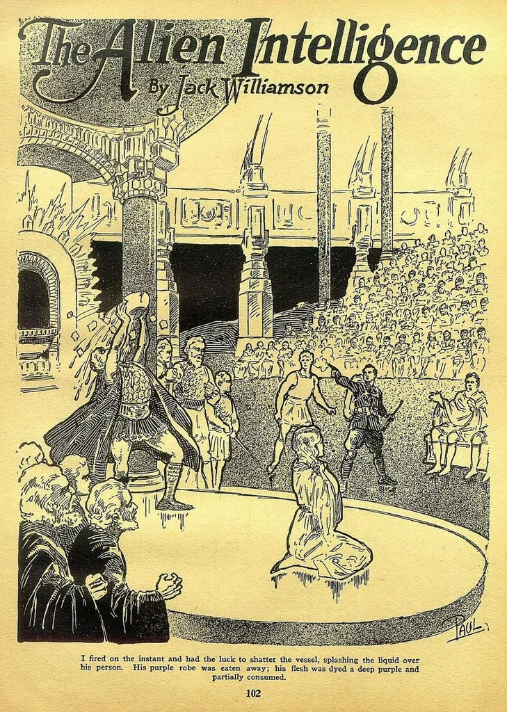 An illustration from Science Wonder Stories, Vol. 1, No. 2 (July 1929), 1929, leaf 7