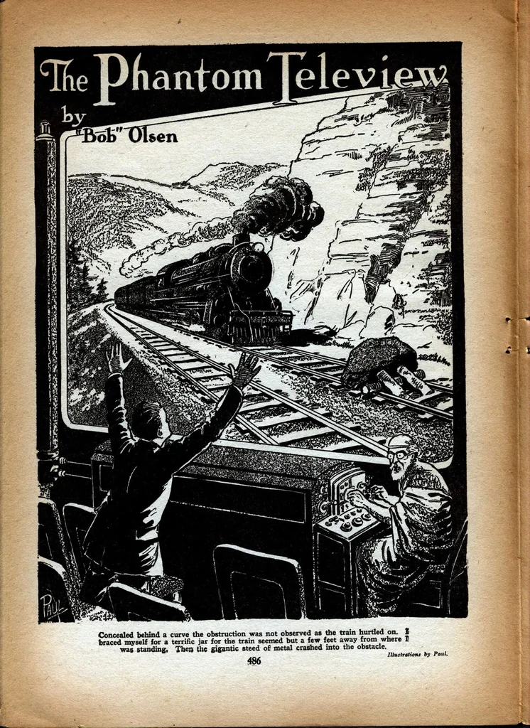 An illustration from Science Wonder Stories, Vol. 1, No. 6 (November 1929), 1929, leaf 7