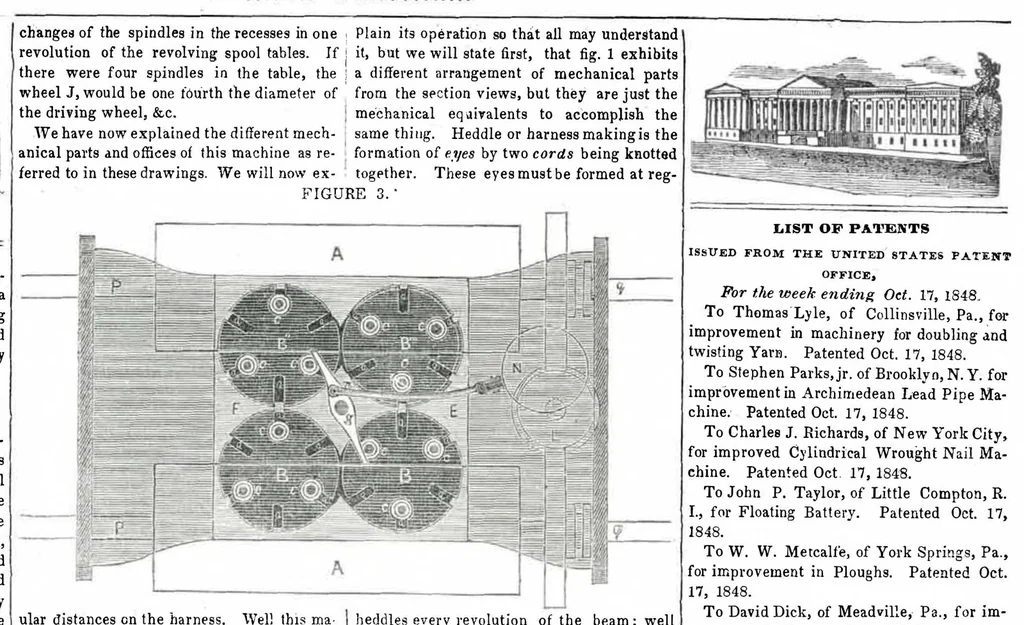 An illustration from Scientific American, Vol. 4, No. 6 (October 28, 1848), 1848, leaf 3