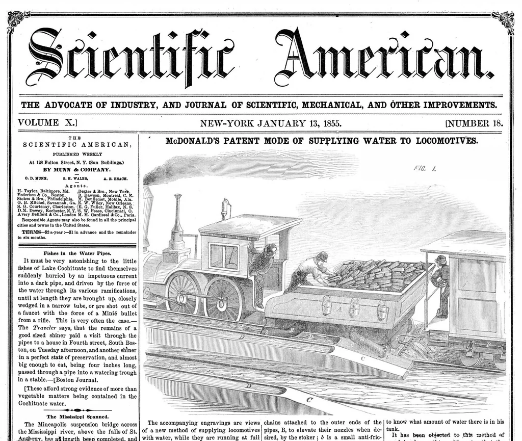 An illustration from Scientific American, Vol. 10, No. 18 (January 13, 1855), 1855, leaf 0