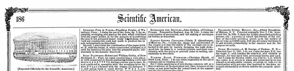 An illustration from Scientific American, Vol. 11, No. 24 (February 23, 1856), 1856, leaf 1