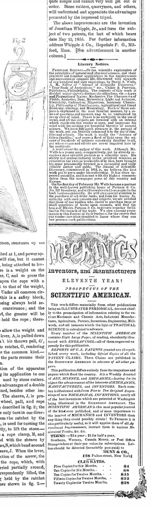 An illustration from Scientific American, Vol. 11, No. 26 (March 8, 1856), 1856, leaf 7