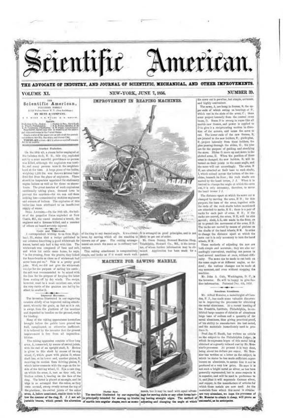 An illustration from Scientific American, Vol. 11, No. 39 (June 7, 1856), 1856, leaf 0
