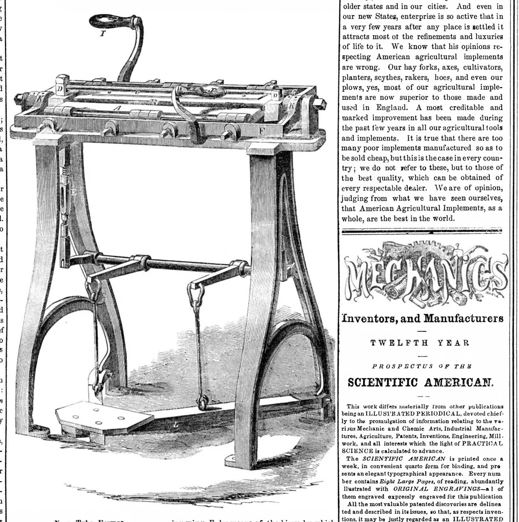 An illustration from Scientific American, Vol. 12, No. 8 (November 1, 1856), 1856, leaf 7