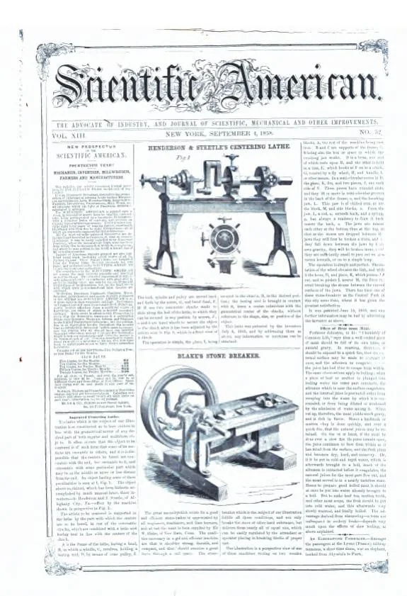 An illustration from Scientific American, Vol. 13, No. 52 (September 4, 1858), 1858, leaf 0