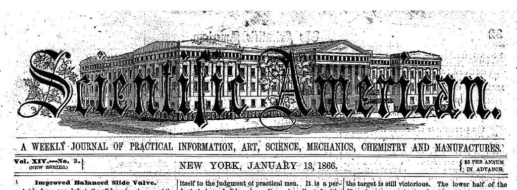 An illustration from Scientific American, New Series, Vol. 14, No. 3 (January 13, 1866), 1866, leaf 0
