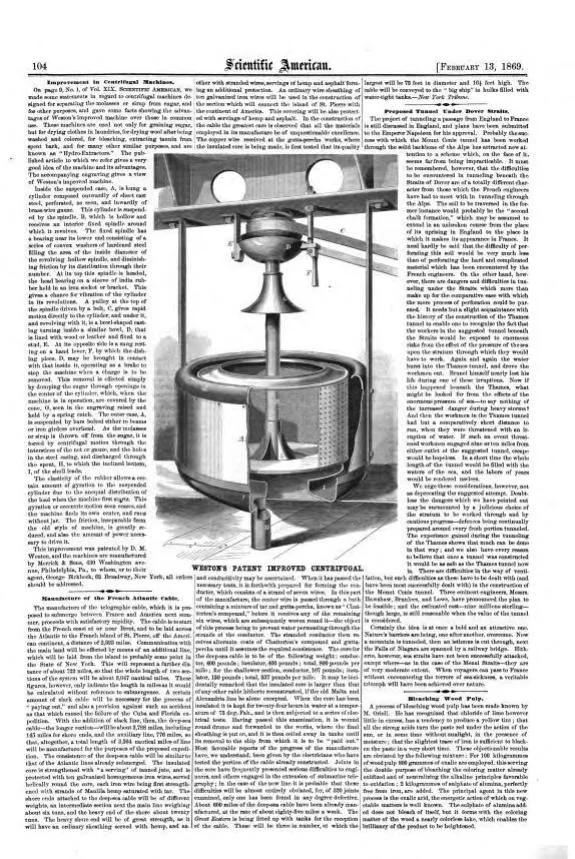 An illustration from Scientific American, New Series, Vol. 20, No. 7 (February 13, 1869), 1869, leaf 7