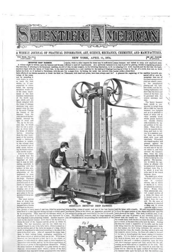 An illustration from Scientific American, New Series, Vol. 30, No. 15 (April 11, 1874), 1874, leaf 0