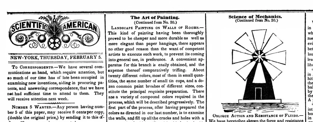 An illustration from Scientific American, Vol. 1, No. 21 (1846), 1846, leaf 1