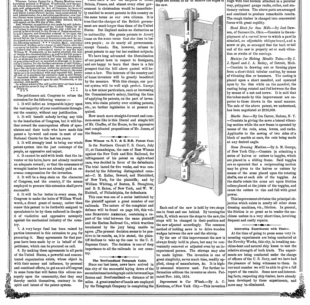 An illustration from Scientific American, Vol. 11, No. 46 (1856), 1856, leaf 4