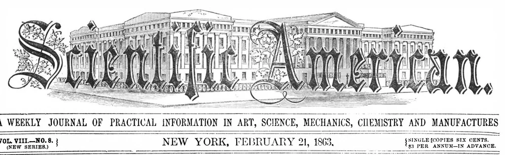 An illustration from Scientific American, Vol. 8, No. 8 (1863), 1863, leaf 0