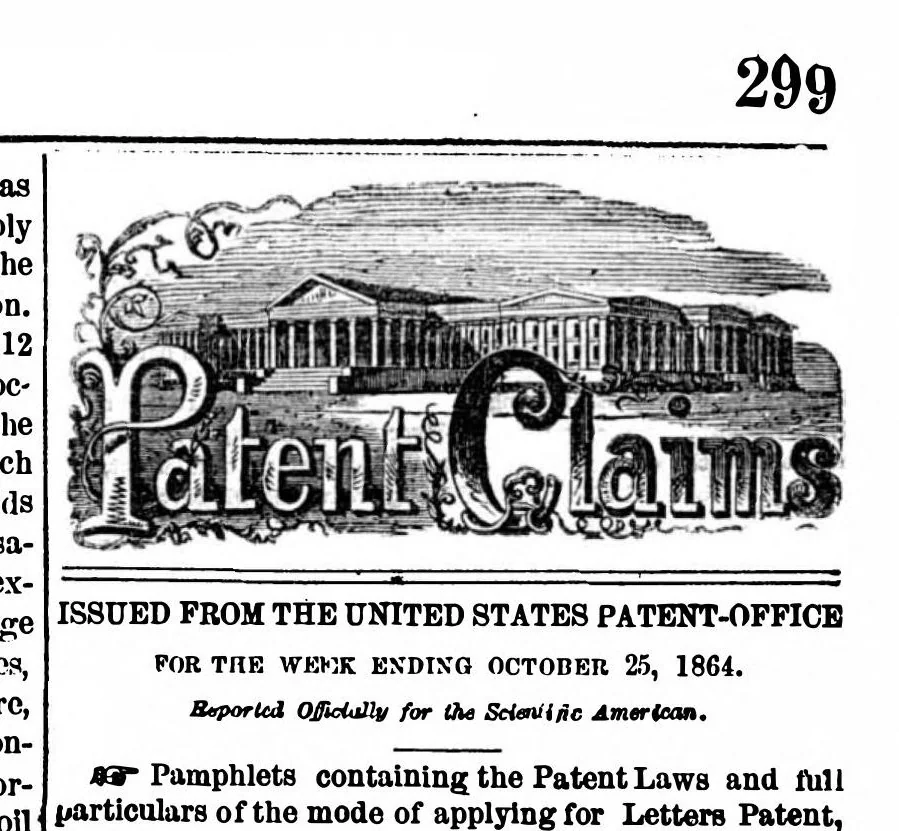 An illustration from Scientific American, Vol. 11, No. 19 (1864), 1864, leaf 10