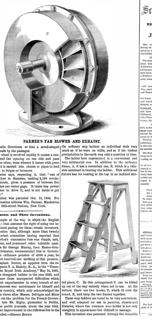 An illustration from Scientific American, Vol. 13, No. 10 (1865), 1865, leaf 15