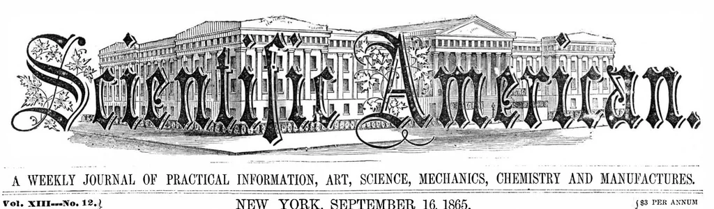 An illustration from Scientific American, Vol. 13, No. 12 (1865), 1865, leaf 0