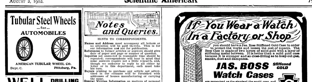 An illustration from Scientific American, Vol. 87, No. 5 (1902), 1902, leaf 14