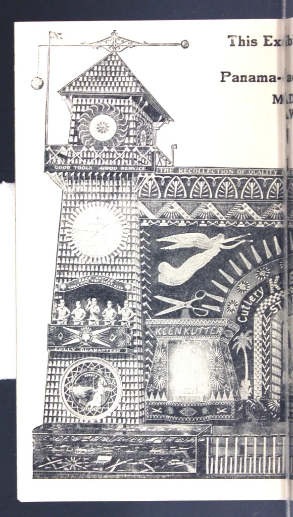 An illustration from Sectional views of Simmons Hardware Company's exhibit at the Panama-Pacific International Exposition, Manufacturers' Palace, San Francisco, 1915., 1915, leaf 21