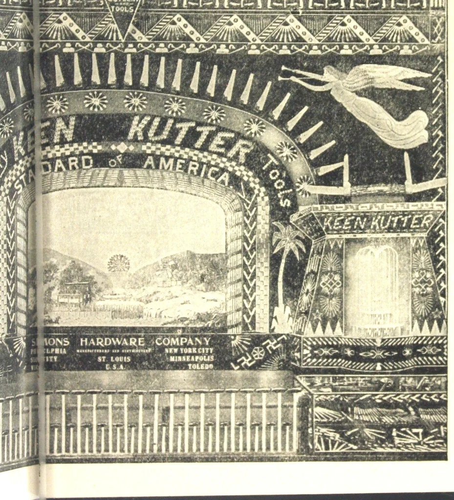 An illustration from Sectional views of Simmons Hardware Company's exhibit at the Panama-Pacific International Exposition, Manufacturers' Palace, San Francisco, 1915., 1915, leaf 22