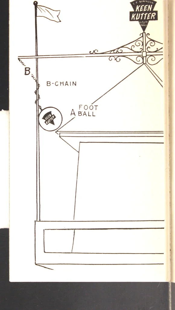 An illustration from Sectional views of Simmons Hardware Company's exhibit at the Panama-Pacific International Exposition, Manufacturers' Palace, San Francisco, 1915., 1915, leaf 9