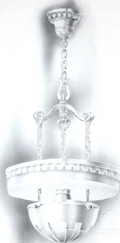 An illustration from Semi-indirect lighting with a new unit practical for any purpose : that is more efficient than any other lighting unit on the market, 1920, leaf 10