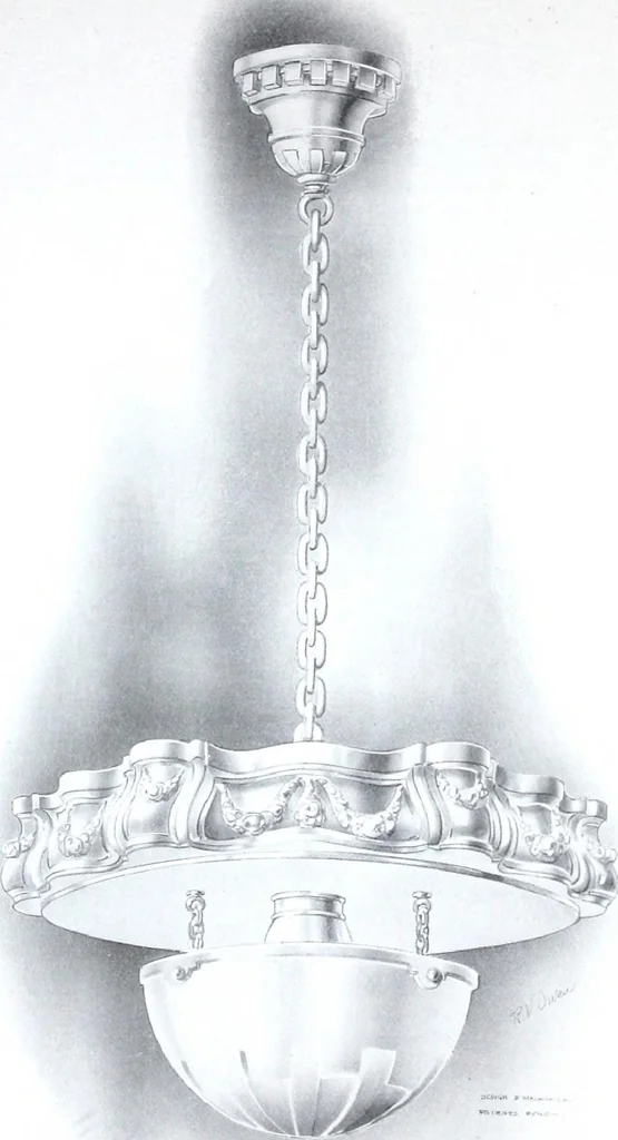 An illustration from Semi-indirect lighting with a new unit practical for any purpose : that is more efficient than any other lighting unit on the market, 1920, leaf 20