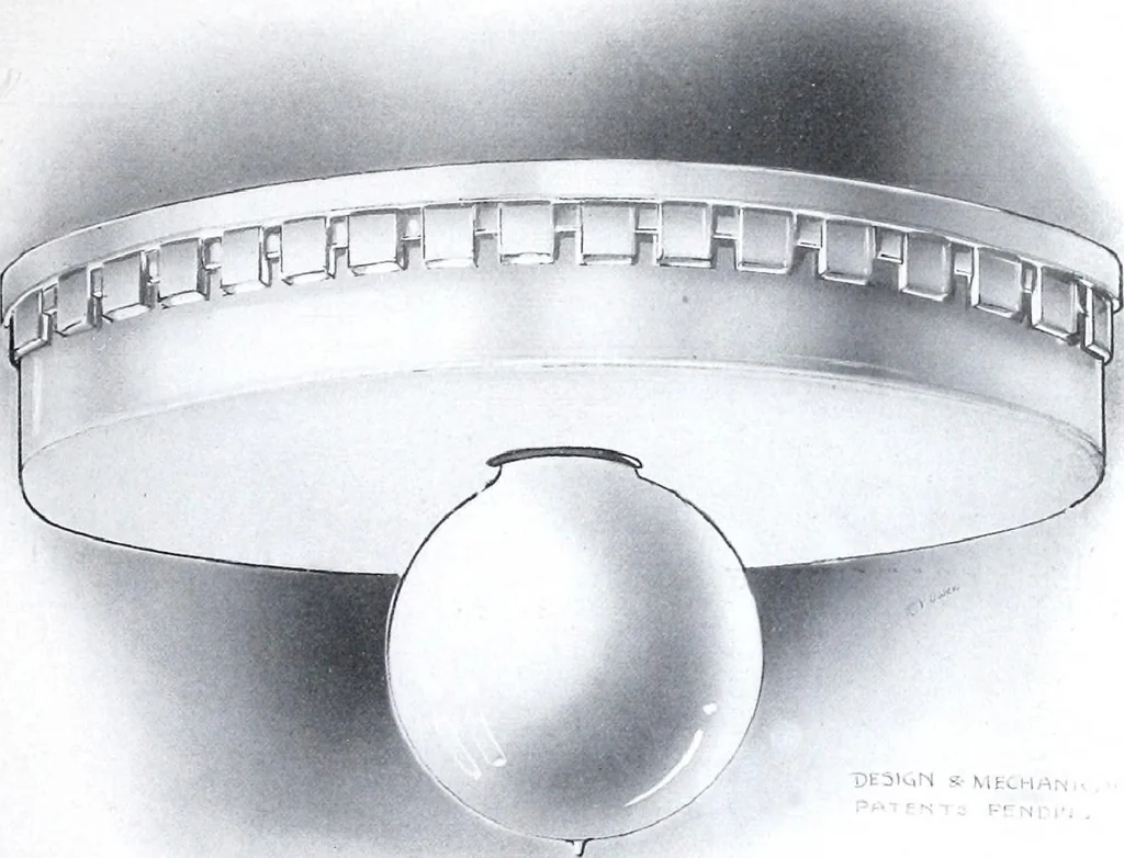 An illustration from Semi-indirect lighting with a new unit practical for any purpose : that is more efficient than any other lighting unit on the market, 1920, leaf 4