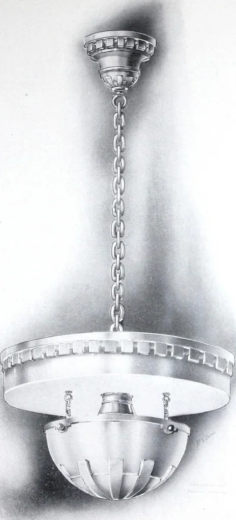 An illustration from Semi-indirect lighting with a new unit practical for any purpose : that is more efficient than any other lighting unit on the market, 1920, leaf 8
