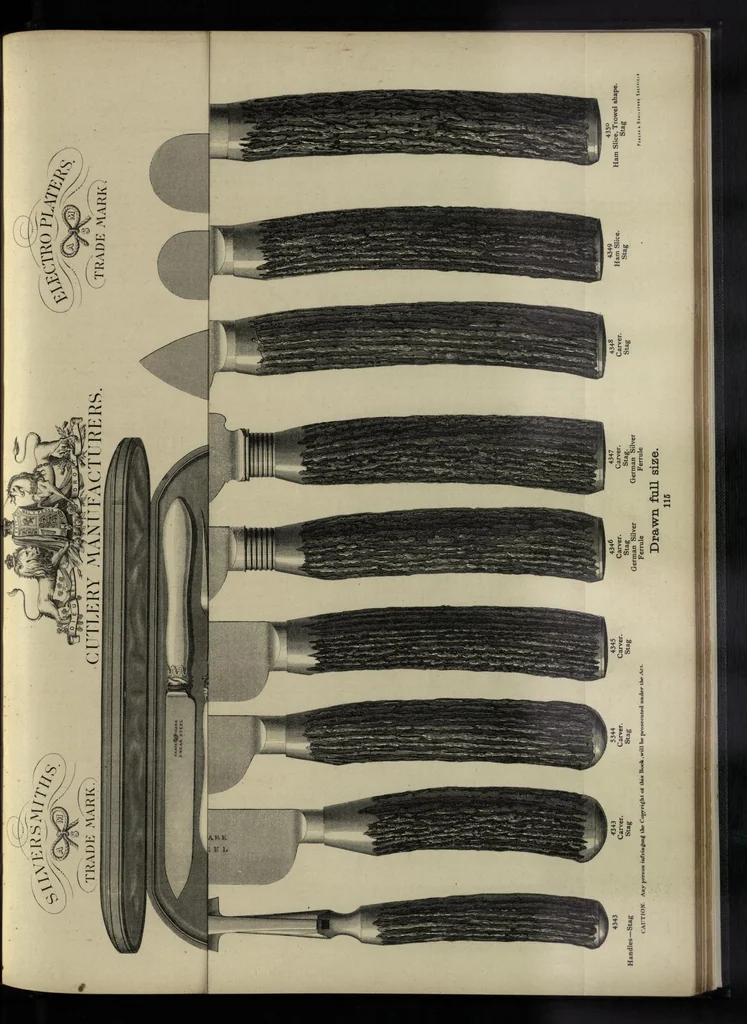 An illustration from Illustrated pattern-book of silver goods, electro-silver plated goods and cutlery : also of japanned goods, bronze and ormolu goods, ironmongery, lamps, etc., 1889, leaf 126