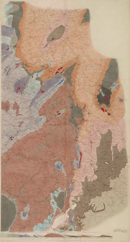 An illustration from The Silurian system, founded on geological researches in the counties of Salop, Hereford, Radnor, Montgomery, Caermarthen, Brecon, Pembroke, Monmouth, Gloucester, Worcester, and Stafford : with descriptions of the coalfields and overlying formations, 1839, leaf 13