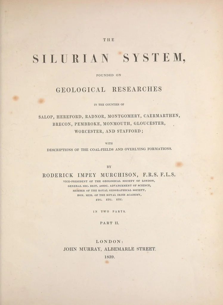 An illustration from The Silurian system, founded on geological researches in the counties of Salop, Hereford, Radnor, Montgomery, Caermarthen, Brecon, Pembroke, Monmouth, Gloucester, Worcester, and Stafford : with descriptions of the coalfields and overlying formations, 1839, leaf 7
