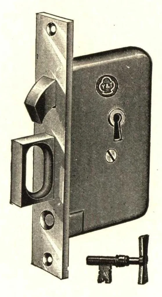 An illustration from Builder's hardware : fine locks, artistic designs, in door and window trimmings., 1903, leaf 137
