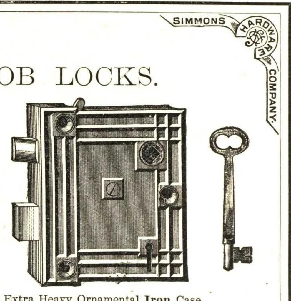 An illustration from Builder's hardware : fine locks, artistic designs, in door and window trimmings., 1903, leaf 265