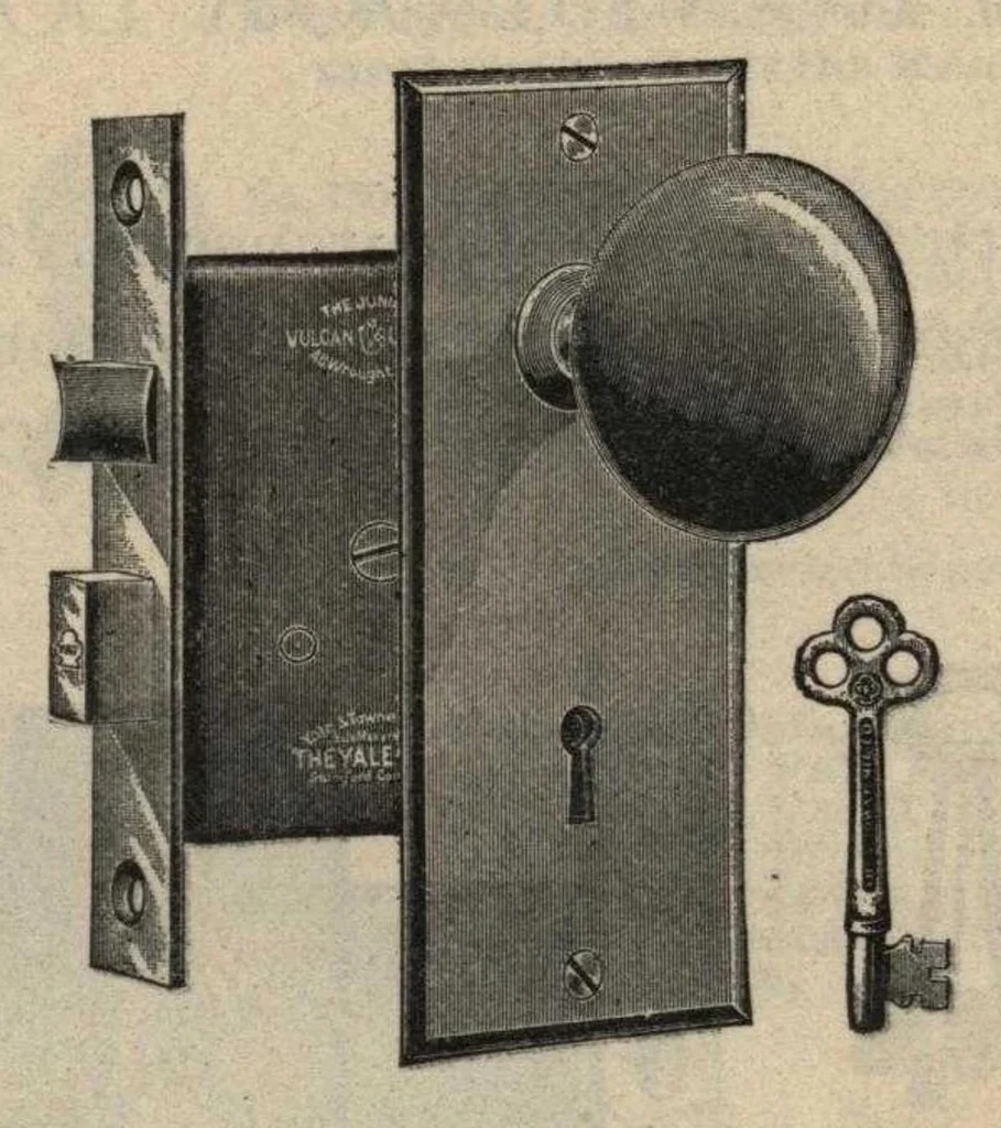 An illustration from Builder's hardware: fine locks, artistic designs in door and window trimmings., 1903, leaf 170