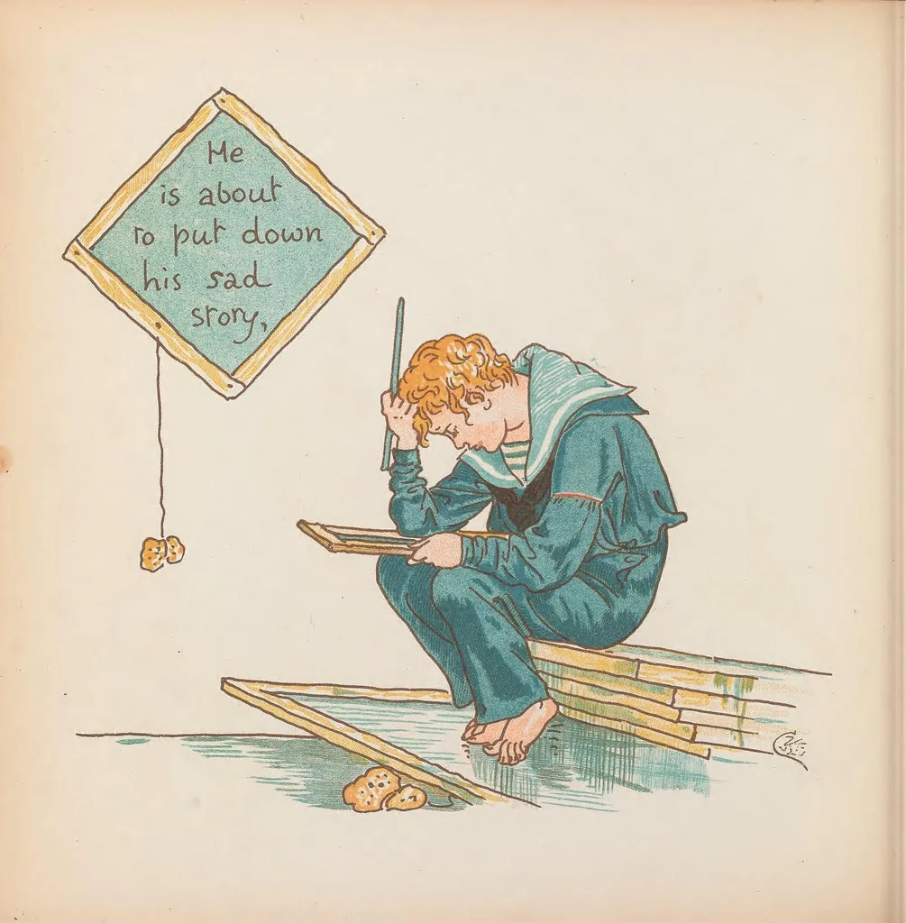 An illustration from Slateandpencil-vania : being the adventures of Dick on a desert island, 1885, leaf 14