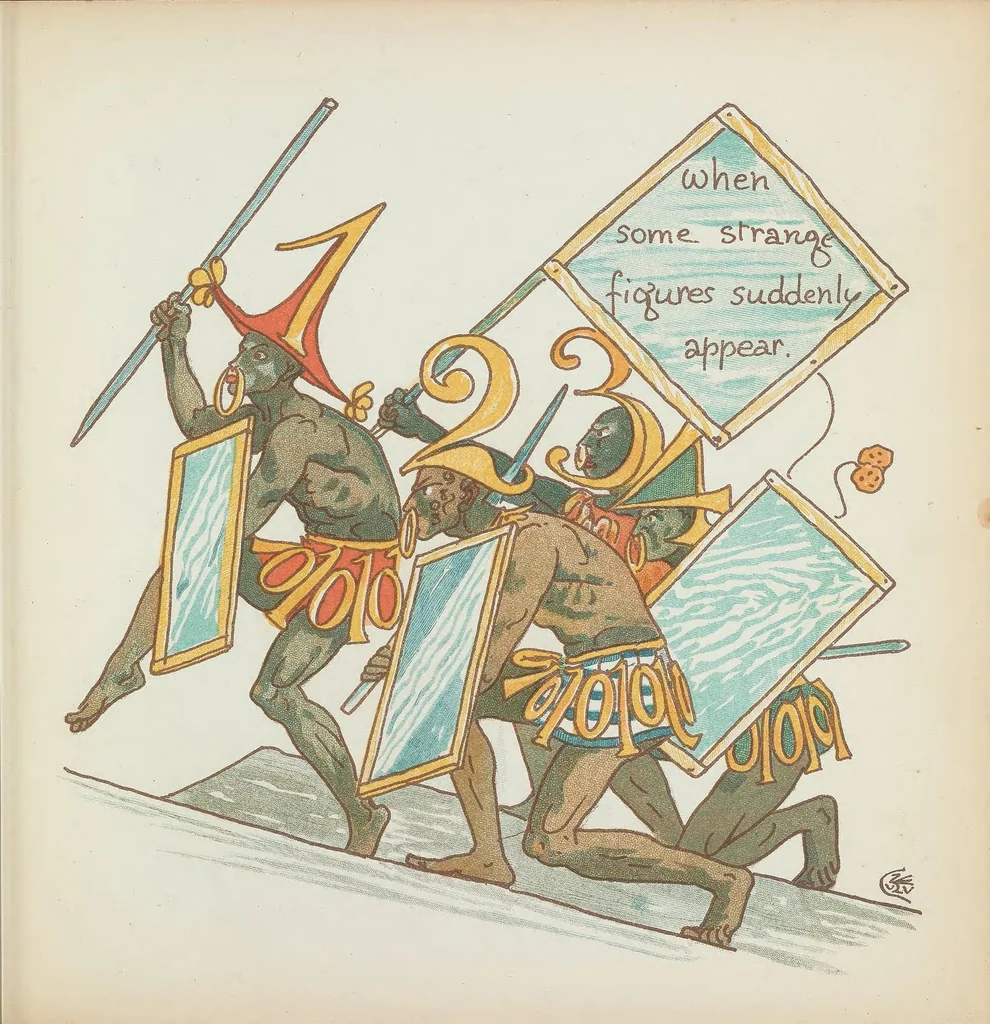 An illustration from Slateandpencil-vania : being the adventures of Dick on a desert island, 1885, leaf 15