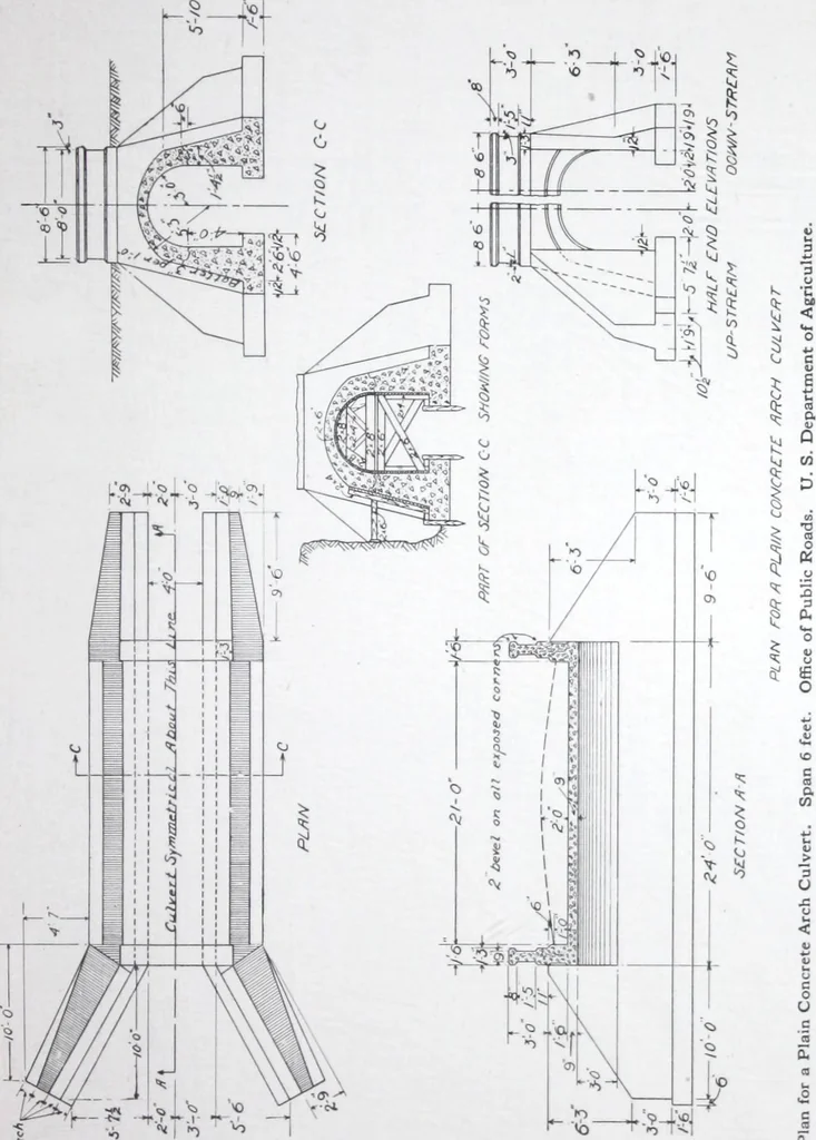 An illustration from Small concrete bridges and culverts, 1914, leaf 64