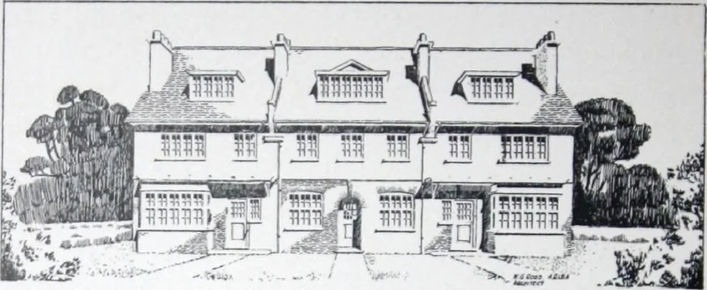 An illustration from Some small houses : illustrated with frontispiece in colour and 90 reproductions ..., 1908, leaf 17