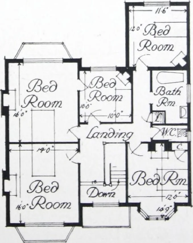 An illustration from Some small houses : illustrated with frontispiece in colour and 90 reproductions ..., 1908, leaf 46