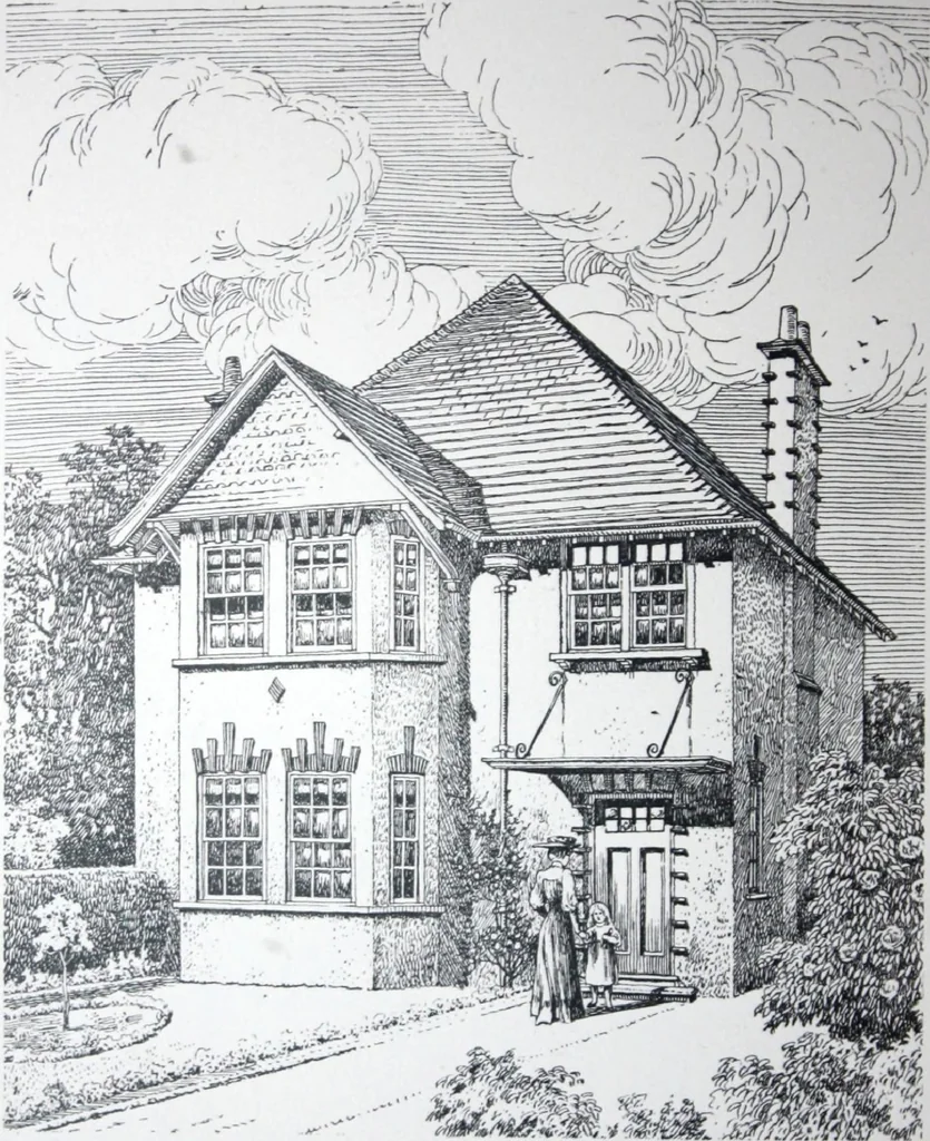 An illustration from Some small houses : illustrated with frontispiece in colour and 90 reproductions ..., 1908, leaf 47