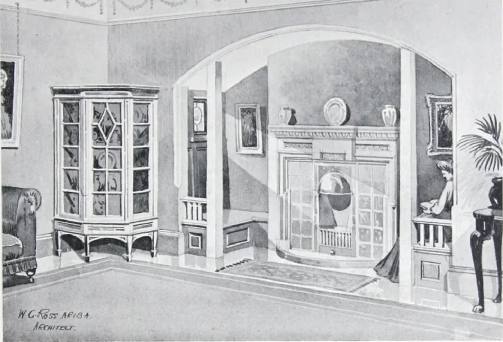 An illustration from Some small houses : illustrated with frontispiece in colour and 90 reproductions ..., 1908, leaf 48