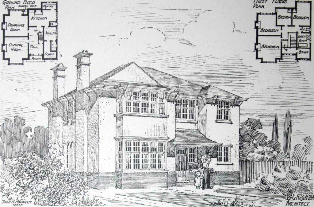 An illustration from Some small houses : illustrated with frontispiece in colour and 90 reproductions ..., 1908, leaf 49