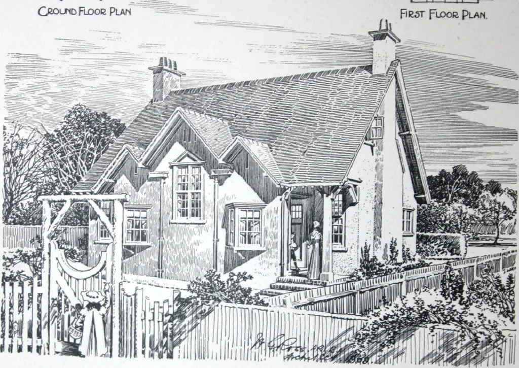 An illustration from Some small houses : illustrated with frontispiece in colour and 90 reproductions ..., 1908, leaf 51
