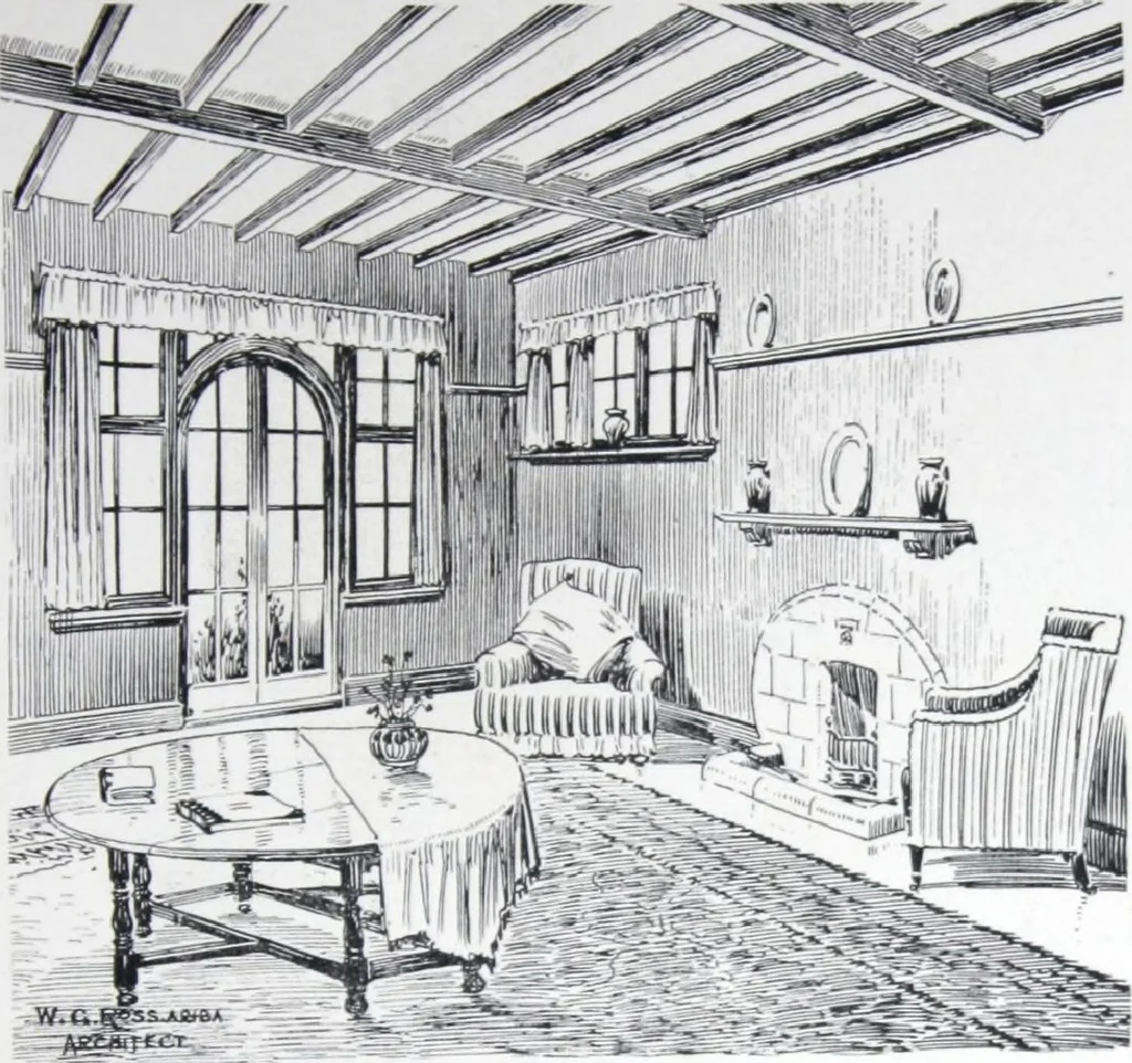 An illustration from Some small houses : illustrated with frontispiece in colour and 90 reproductions ..., 1908, leaf 52