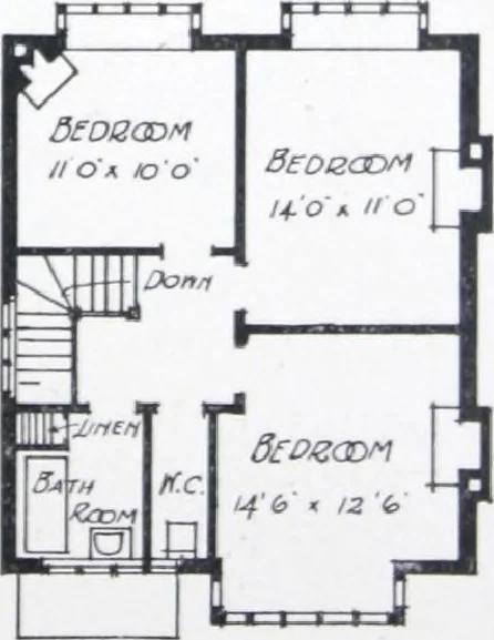 An illustration from Some small houses : illustrated with frontispiece in colour and 90 reproductions ..., 1908, leaf 60