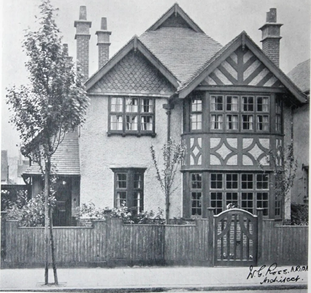An illustration from Some small houses : illustrated with frontispiece in colour and 90 reproductions ..., 1908, leaf 61